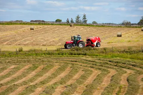 Tractor in field